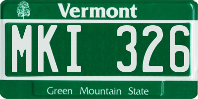 VT license plate MKI326