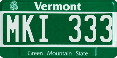 VT license plate MKI333