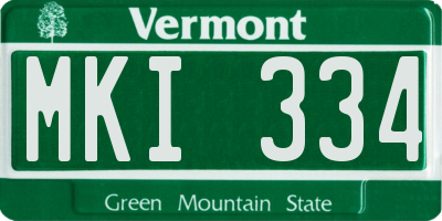 VT license plate MKI334
