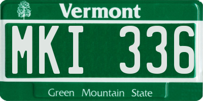 VT license plate MKI336