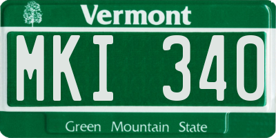 VT license plate MKI340