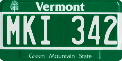 VT license plate MKI342