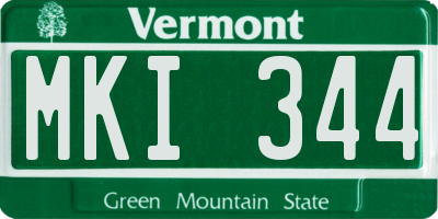 VT license plate MKI344