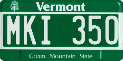 VT license plate MKI350