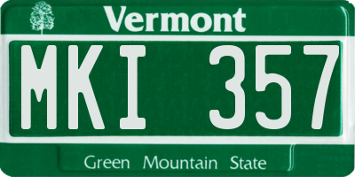 VT license plate MKI357