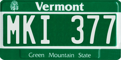 VT license plate MKI377
