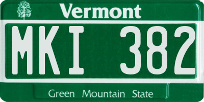 VT license plate MKI382