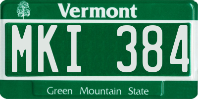 VT license plate MKI384