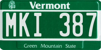 VT license plate MKI387