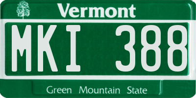 VT license plate MKI388