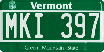 VT license plate MKI397