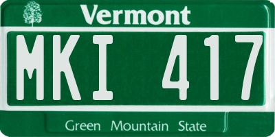 VT license plate MKI417