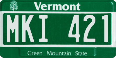 VT license plate MKI421