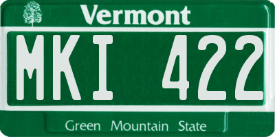 VT license plate MKI422