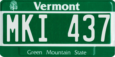 VT license plate MKI437