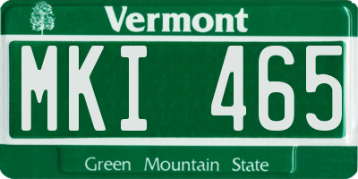 VT license plate MKI465