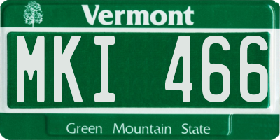 VT license plate MKI466