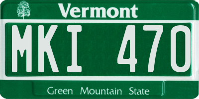 VT license plate MKI470