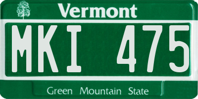 VT license plate MKI475