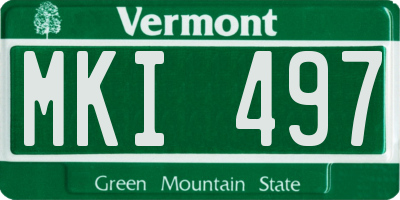 VT license plate MKI497