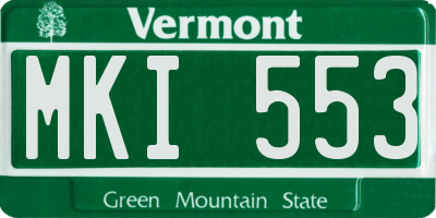 VT license plate MKI553