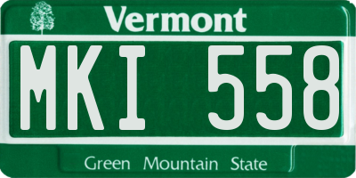 VT license plate MKI558