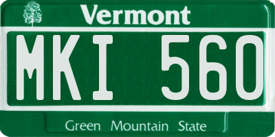 VT license plate MKI560