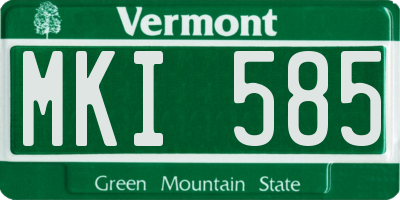 VT license plate MKI585
