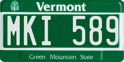 VT license plate MKI589