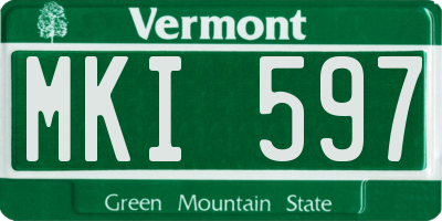 VT license plate MKI597