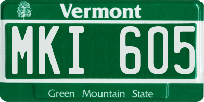 VT license plate MKI605