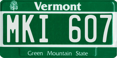 VT license plate MKI607