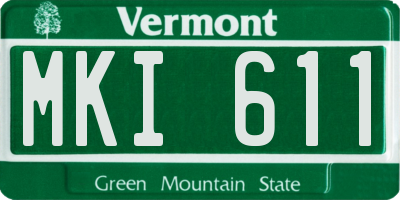 VT license plate MKI611