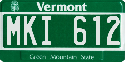 VT license plate MKI612