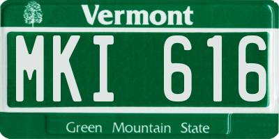 VT license plate MKI616