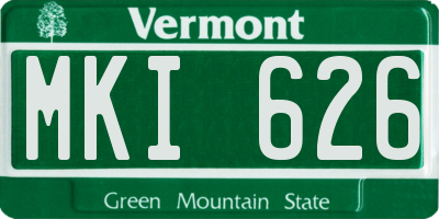 VT license plate MKI626
