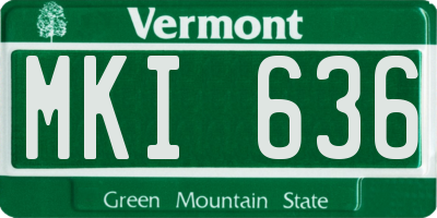 VT license plate MKI636