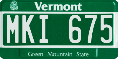 VT license plate MKI675