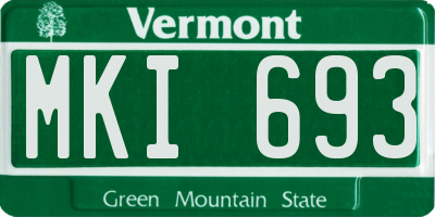 VT license plate MKI693