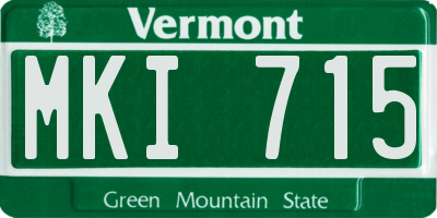 VT license plate MKI715