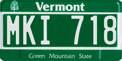 VT license plate MKI718