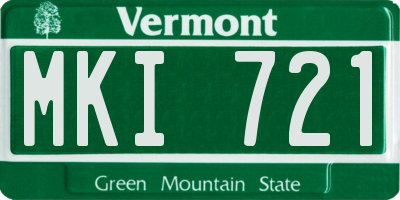 VT license plate MKI721