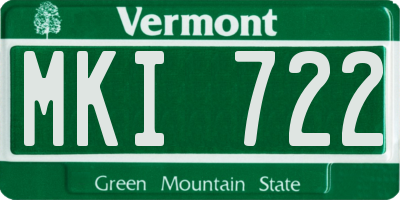 VT license plate MKI722