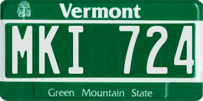 VT license plate MKI724