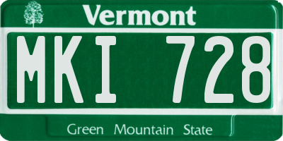 VT license plate MKI728