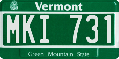 VT license plate MKI731