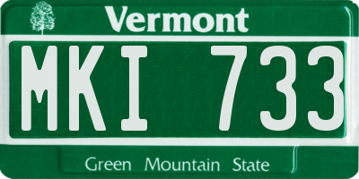 VT license plate MKI733