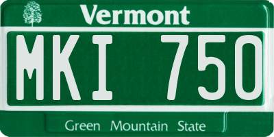 VT license plate MKI750