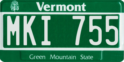 VT license plate MKI755