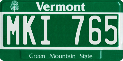 VT license plate MKI765